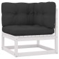 vidaXL Set de muebles de jardín 11 pzas con cojines madera pino blanco vidaXL Set de muebles de jardín 11 pzas con cojines madera pino blanco