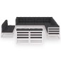 vidaXL Set de muebles de jardín 12 pzas con cojines madera pino blanco vidaXL Set de muebles de jardín 12 pzas con cojines madera pino blanco