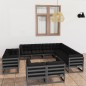 vidaXL Set de muebles de jardín 11 pzas con cojines madera pino gris vidaXL Set de muebles de jardín 11 pzas con cojines madera pino gris