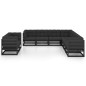 vidaXL Set de muebles de jardín 9 pzas con cojines madera pino negro vidaXL Set de muebles de jardín 9 pzas con cojines madera pino negro
