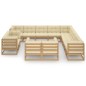 vidaXL Set de muebles de jardín 13 pzs cojines madera pino marrón miel