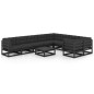 vidaXL Set de muebles de jardín 10 pzas con cojines madera pino negro vidaXL Set de muebles de jardín 10 pzas con cojines madera pino negro