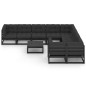 vidaXL Set de muebles de jardín 10 pzas con cojines madera pino negro vidaXL Set de muebles de jardín 10 pzas con cojines madera pino negro