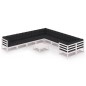 vidaXL Set de muebles de jardín 11 pzas con cojines madera pino blanco vidaXL Set de muebles de jardín 11 pzas con cojines madera pino blanco