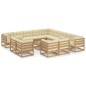 vidaXL Set de muebles de jardín 14 pzs cojines madera pino marrón miel vidaXL Set de muebles de jardín 14 pzs cojines madera pino marrón miel