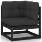 vidaXL Set de muebles de jardín 10 pzas con cojines madera pino negro vidaXL Set de muebles de jardín 10 pzas con cojines madera pino negro
