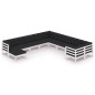 vidaXL Set de muebles de jardín 11 pzas con cojines madera pino blanco vidaXL Set de muebles de jardín 11 pzas con cojines madera pino blanco