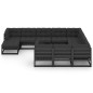 vidaXL Set de muebles de jardín 11 pzas con cojines madera pino negro vidaXL Set de muebles de jardín 11 pzas con cojines madera pino negro