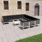 vidaXL Set de muebles de jardín 13 pzas con cojines madera pino blanco vidaXL Set de muebles de jardín 13 pzas con cojines madera pino blanco