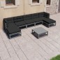 vidaXL Set de muebles de jardín 8 pzas con cojines madera pino gris vidaXL Set de muebles de jardín 8 pzas con cojines madera pino gris