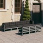vidaXL Set de muebles de jardín 8 pzas con cojines madera pino gris vidaXL Set de muebles de jardín 8 pzas con cojines madera pino gris