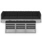 vidaXL Set de muebles de jardín 8 pzas con cojines madera pino gris vidaXL Set de muebles de jardín 8 pzas con cojines madera pino gris