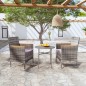 vidaXL Juego de comedor para jardín 3 piezas ratán sintético gris vidaXL Juego de comedor para jardín 3 piezas ratán sintético gris