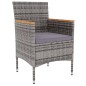 vidaXL Juego de comedor para jardín 3 piezas ratán sintético gris vidaXL Juego de comedor para jardín 3 piezas ratán sintético gris