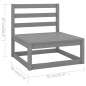 vidaXL Set de muebles de jardín 7 pzas con cojines madera pino gris vidaXL Set de muebles de jardín 7 pzas con cojines madera pino gris