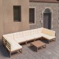 vidaXL Set de muebles de jardín 8 pzs cojines madera pino marrón miel vidaXL Set de muebles de jardín 8 pzs cojines madera pino marrón miel