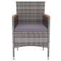 vidaXL Juego de comedor para jardín 3 piezas ratán sintético gris vidaXL Juego de comedor para jardín 3 piezas ratán sintético gris