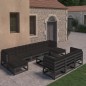vidaXL Set de muebles de jardín 10 pzas con cojines madera pino negro vidaXL Set de muebles de jardín 10 pzas con cojines madera pino negro