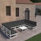 vidaXL Set de muebles de jardín 10 pzas con cojines madera pino blanco vidaXL Set de muebles de jardín 10 pzas con cojines madera pino blanco