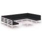 vidaXL Set de muebles de jardín 10 pzas con cojines madera pino blanco vidaXL Set de muebles de jardín 10 pzas con cojines madera pino blanco