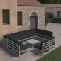 vidaXL Set de muebles de jardín 10 pzas con cojines madera pino gris vidaXL Set de muebles de jardín 10 pzas con cojines madera pino gris
