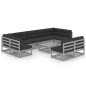 vidaXL Set de muebles de jardín 10 pzas con cojines madera pino gris vidaXL Set de muebles de jardín 10 pzas con cojines madera pino gris
