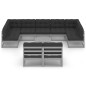 vidaXL Set de muebles de jardín 10 pzas con cojines madera pino gris vidaXL Set de muebles de jardín 10 pzas con cojines madera pino gris