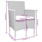 vidaXL Juego de comedor para jardín 3 piezas ratán sintético gris vidaXL Juego de comedor para jardín 3 piezas ratán sintético gris