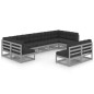 vidaXL Set de muebles de jardín 9 pzas con cojines madera pino gris vidaXL Set de muebles de jardín 9 pzas con cojines madera pino gris