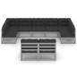 vidaXL Set de muebles de jardín 9 pzas con cojines madera pino gris vidaXL Set de muebles de jardín 9 pzas con cojines madera pino gris