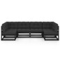 vidaXL Set de muebles de jardín 6 pzas con cojines madera pino negro vidaXL Set de muebles de jardín 6 pzas con cojines madera pino negro