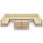 vidaXL Set de muebles de jardín 12 pzs cojines madera pino marrón miel