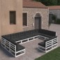 vidaXL Set de muebles de jardín 12 pzas con cojines madera pino blanco vidaXL Set de muebles de jardín 12 pzas con cojines madera pino blanco