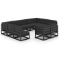 vidaXL Set de muebles de jardín 11 pzas con cojines madera pino negro vidaXL Set de muebles de jardín 11 pzas con cojines madera pino negro