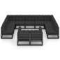 vidaXL Set de muebles de jardín 11 pzas con cojines madera pino negro vidaXL Set de muebles de jardín 11 pzas con cojines madera pino negro