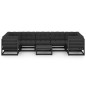 vidaXL Set de muebles de jardín 8 pzas con cojines madera pino negro vidaXL Set de muebles de jardín 8 pzas con cojines madera pino negro