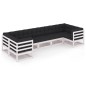 vidaXL Set muebles jardín 7 pzas con cojines madera maciza pino blanco vidaXL Set muebles jardín 7 pzas con cojines madera maciza pino blanco