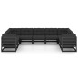 vidaXL Set de muebles de jardín 9 pzas con cojines madera pino negro vidaXL Set de muebles de jardín 9 pzas con cojines madera pino negro