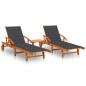 vidaXL Tumbonas con mesa y cojines 2 uds madera maciza de acacia vidaXL Tumbonas con mesa y cojines 2 uds madera maciza de acacia