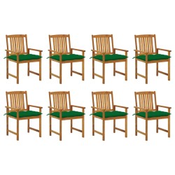 vidaXL Sillas de jardín con cojines 8 uds madera maciza de acacia 