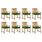 vidaXL Sillas de jardín con cojines 8 uds madera maciza de acacia vidaXL Sillas de jardín con cojines 8 uds madera maciza de acacia