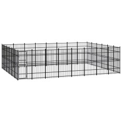 vidaXL Perrera de exterior de acero 44,24 m²
