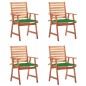 vidaXL Sillas comedor de jardín y cojines 4 uds madera maciza acacia vidaXL Sillas comedor de jardín y cojines 4 uds madera maciza acacia