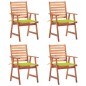 vidaXL Sillas comedor de jardín y cojines 4 uds madera maciza acacia vidaXL Sillas comedor de jardín y cojines 4 uds madera maciza acacia