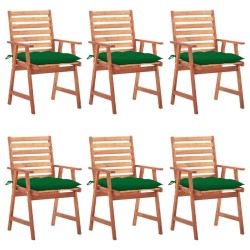 vidaXL Sillas comedor de jardín y cojines 6 uds madera maciza acacia 