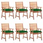 vidaXL Sillas comedor de jardín y cojines 6 uds madera maciza acacia vidaXL Sillas comedor de jardín y cojines 6 uds madera maciza acacia