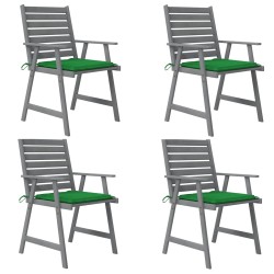 vidaXL Sillas de comedor jardín con cojines 4 uds madera maciza acacia