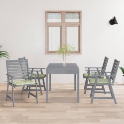 vidaXL Sillas de comedor jardín con cojines 4 uds madera maciza acacia