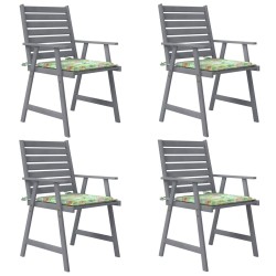 vidaXL Sillas de comedor jardín con cojines 4 uds madera maciza acacia