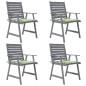 vidaXL Sillas de comedor jardín con cojines 4 uds madera maciza acacia vidaXL Sillas de comedor jardín con cojines 4 uds madera maciza acacia